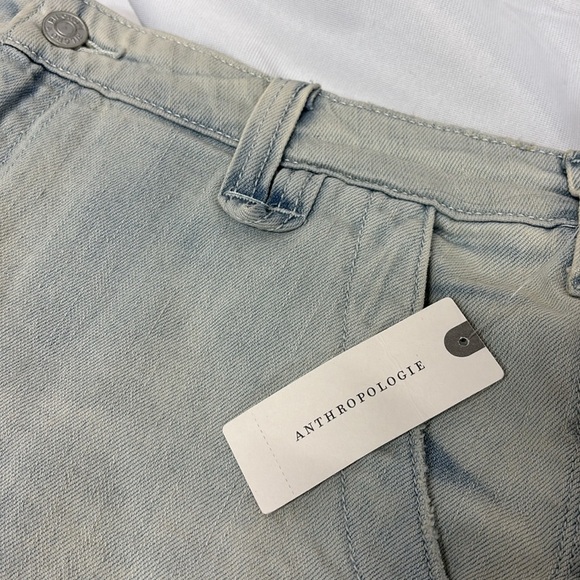 Anthropology Pilcro light blue fringe with pocket cotton blend shorts size 30 - Picture 3 of 13